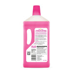 Rear view of a pink The Pink Stuff floor cleaner bottle showing the product label and barcode