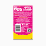 Back of The Pink Stuff Power Foaming Toilet Cleaner box with text, barcode and product information panel.