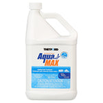 White one-gallon jug of Thetford AquaMax advanced-action holding tank treatment with blue label on a white background.