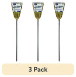 Three packaged natural-fiber corn brooms with long black metal handles shown side-by-side above a beige “3 Pack” label