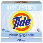 Front-facing box of Tide Clean & Gentle powder detergent with large Tide logo and 'clean & gentle' label