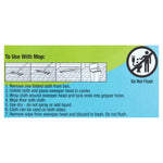 Instruction panel titled 'To Use With Mop' with step-by-step icons and text plus a Do Not Flush symbol