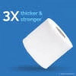 Illustration of a single white toilet paper roll on a blue background with a '3X' multiplier label