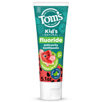 Tube of Tom’s of Maine Kid’s fluoride anticavity toothpaste in Watermelon Wiggle packaging