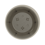 Top-down view of birch gray plastic planter showing interior base and drainage features