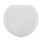 Top-down view of a closed white rounded orthodontic/retainer case on a white background.