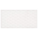Flat top view of a rectangular white melamine eraser showing waffle-textured surface