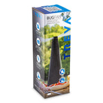 Retail packaging box for the Treva bug fan featuring product image, outdoor background, and feature icons along the side.