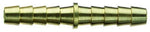 Tru-Flate brass hose splicer shown lengthwise with stepped barbed fittings and a raised center collar