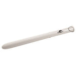 Long white PVC sand spike with Tsunami logo, angled on a white background