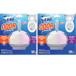 Two identical Ty-D-Bol Odor Eliminator blister packs showing over-the-rim dispenser with pink and yellow chambers on blue background.