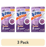Three Ty-D-Bol lavender toilet bowl cleaner value-pack boxes shown side by side on white background