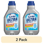 Two Ty-D-Bol Ultra borax booster bottles side-by-side showing front label and blue caps on white background