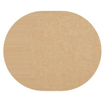 Single unbleached round parchment paper sheet in wood‑color displayed on a white background.