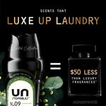 Ad graphic equating Unstopables bottle to a luxury fragrance with text stating $50 less than luxury fragrances