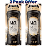 Two UNSTOPABLES N.26 in-wash scent booster bottles side by side with gold-accented black packaging and “2 Pack Offer” header
