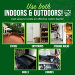 Grid of photos showing patios, entryways, storage areas, grills and engines with text Use both Indoors & Outdoors
