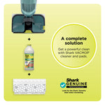 Graphic showing a VacMop, a bottle of Shark VACMOP cleaner, and a replaceable pad with text 'A complete solution'.