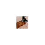 Small square close-up of a Shark VACMOP pad wiping a clear path across a wood floor showing cleaned versus uncleaned finish