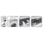 Step-by-step black and white pictogram instructions showing how to remove vent wrap from pouch and install on vent