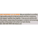 Label panel with customer satisfaction message, contact phone number and vetsbest.com website on an orange-accented background