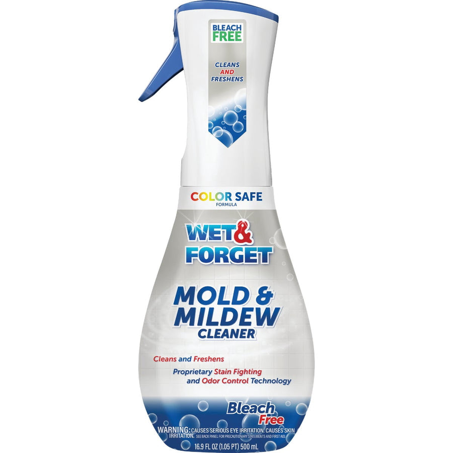 wet & forget mold and mildew cleaner spray bottle, color safe and bleach free, 16.9 fl oz