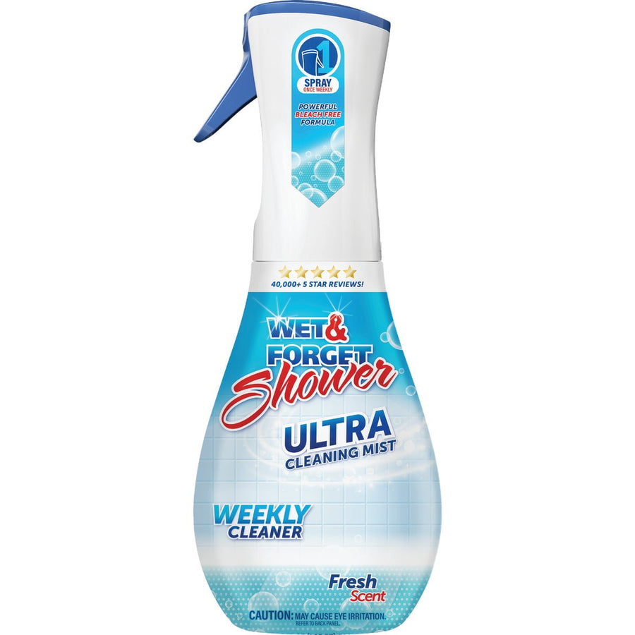 Wet & Forget Shower Ultra cleaning mist bottle in fresh scent with trigger spray and branded label