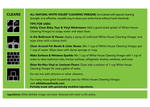 Back label of White House Cleaning Vinegar showing usage tips, directions and ingredient statement on a green panel
