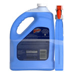 Rear view of a Windex refill jug with attached spray bottle showing label and barcode