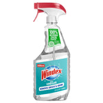 Isolated Windex with Vinegar spray bottle on white background showing label and red trigger
