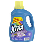 Studio front image of Xtra lavender & sweet vanilla detergent bottle showing label and yellow cap