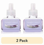 Two lavender-colored Yankee Candle ScentPlug refill bottles side-by-side on a white background with a '2 Pack' label below.