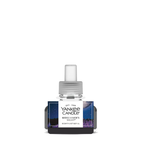 single yankee candle midsummer's night scentplug refill bottle on a white background