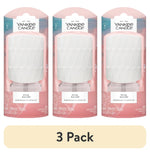 Three Yankee Candle Pink Sands ScentPlug starter kits in pink packaging with white diffuser caps, shown side by side