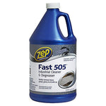 Blue Zep commercial gallon jug labeled "Fast 505 Industrial Cleaner & Degreaser" front view with white cap
