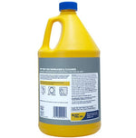 Back view of yellow Zep gallon jug showing product information panel and barcode for Fast 505 degreaser