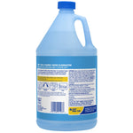 Rear view of a blue Zep gallon showing the product information panel and barcode on a white background