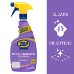 Front-facing spray bottle of Zep Home Pro Mold & Mildew Stain Eraser with purple label